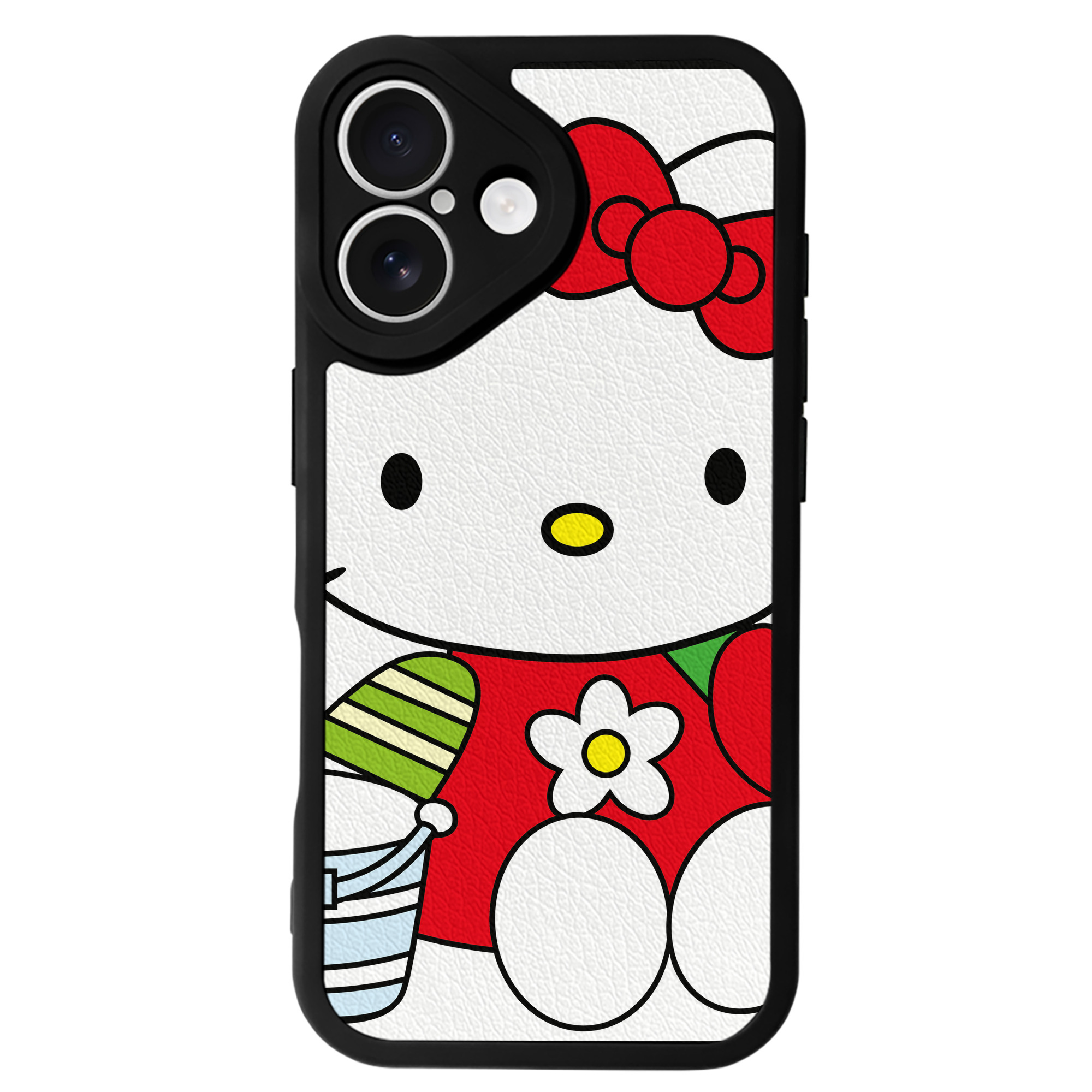 （画像用） Hello Kitty ハローキティ 【iPhone 16シリーズ対応】シリコンスマホケース（レザー調） 材質：シリコン
